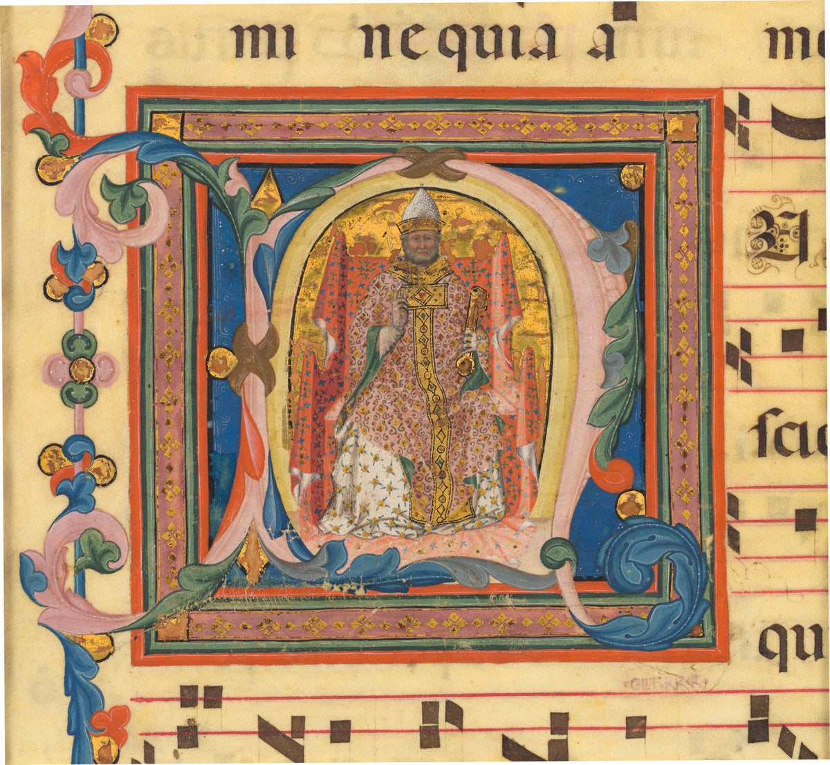 Saint Peter Enthroned by Lippo Vanni (Sienese, active 1344 - 1376), 16X12"(A3)Poster Print