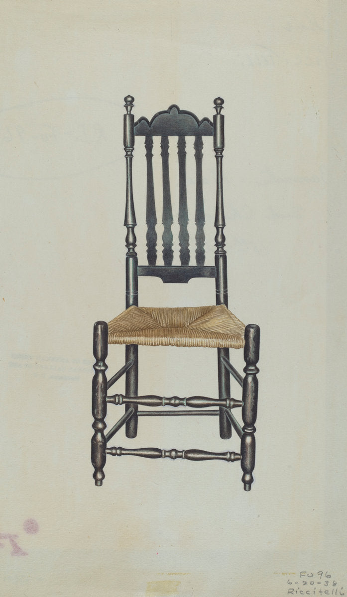 Banister Back Side Chair by Michael Riccitelli (American, active c. 1935), 16X12"(A3)Poster Print