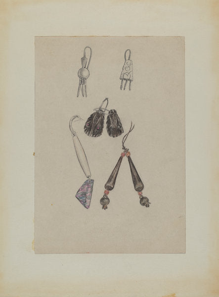 Earrings by Melita Hofmann (American, active c. 1935), 16X12"(A3)Poster Print