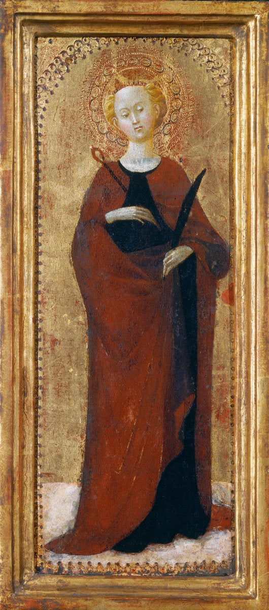 Saint Apollonia by Sassetta (Italian, probably 1392 - 1450), 16X12"(A3)Poster Print