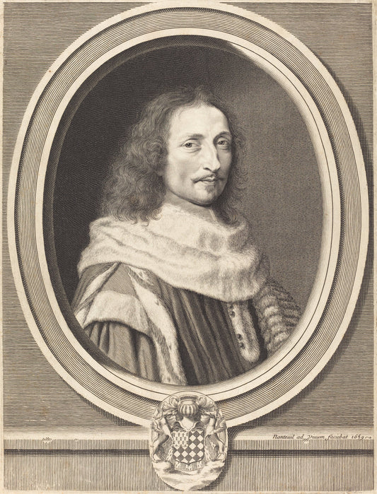 Guillaume de Lamoignon by Robert Nanteuil (French, 1623 - 1678), 16X12"(A3)Poster Print