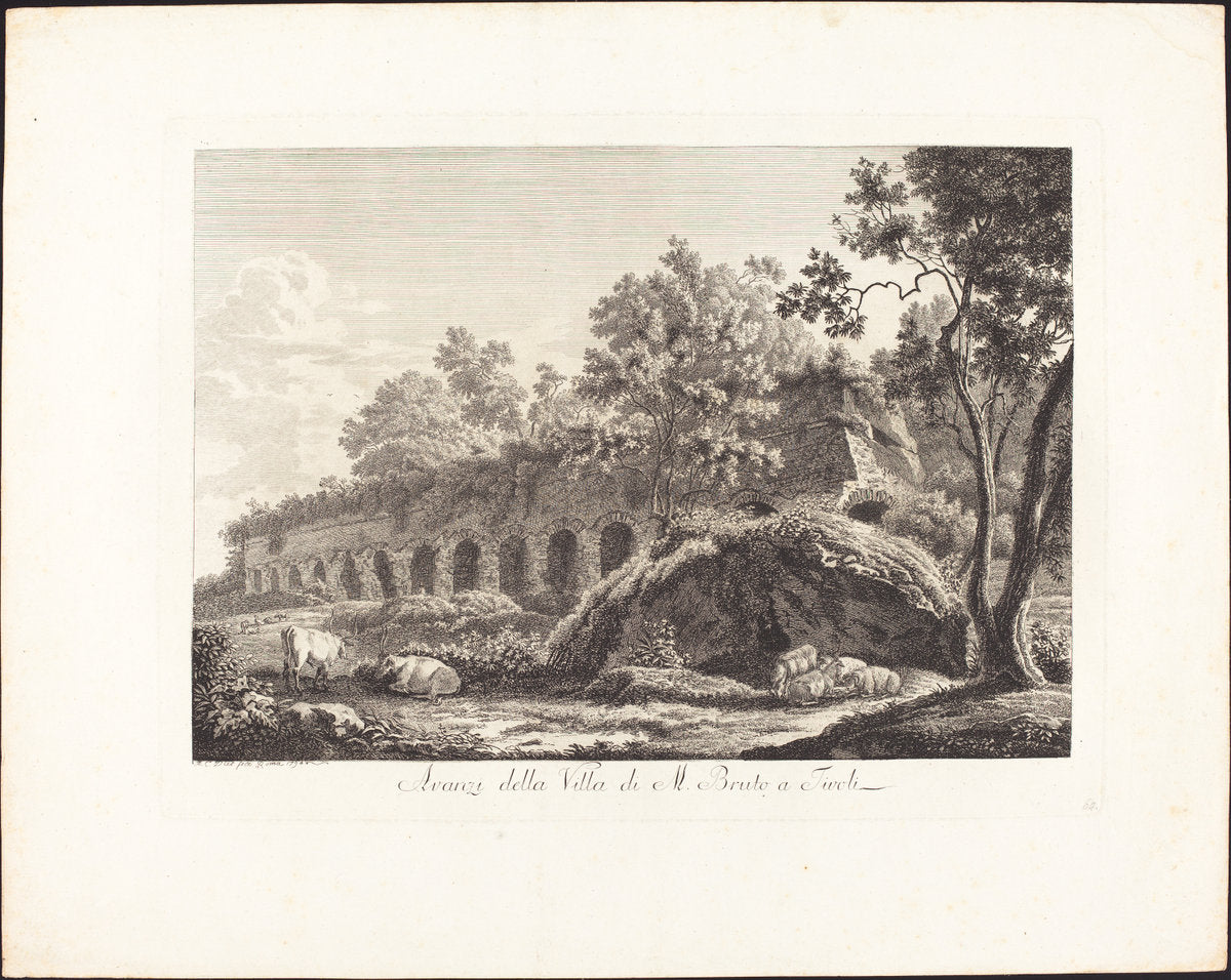Avanzi della Villa di M. Bruto a Tivoli by Albert Christoph Dies (Austrian, 1755 - 1822), 16X12"(A3)Poster Print