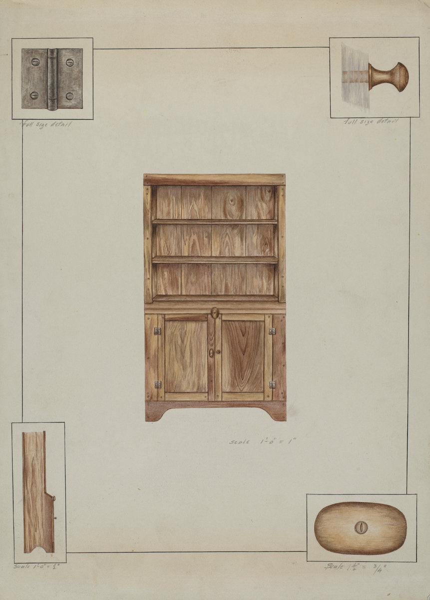 Tewer or Cupboard by Sarah F. Williams (American, active c. 1935), 16X12"(A3)Poster Print