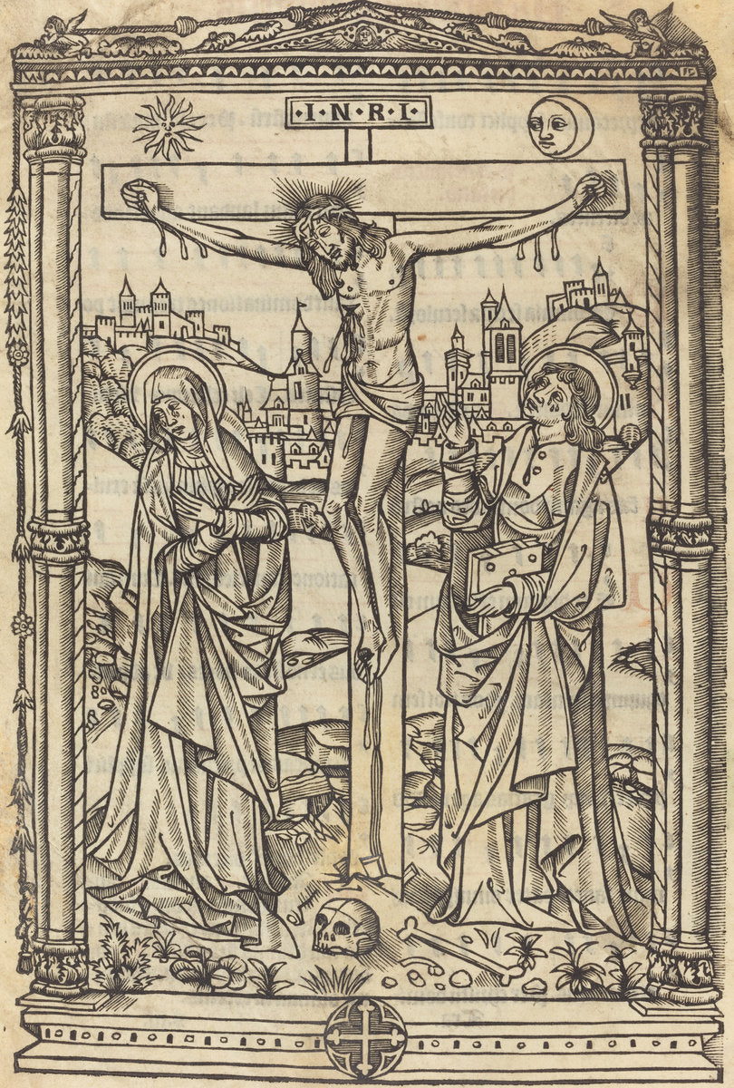c. 1490 by French 15th Century (Christ on the Cross), 16X12"(A3)Poster Print