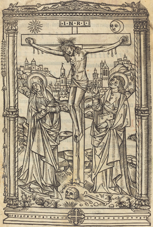c. 1490 by French 15th Century (Christ on the Cross), 16X12"(A3)Poster Print