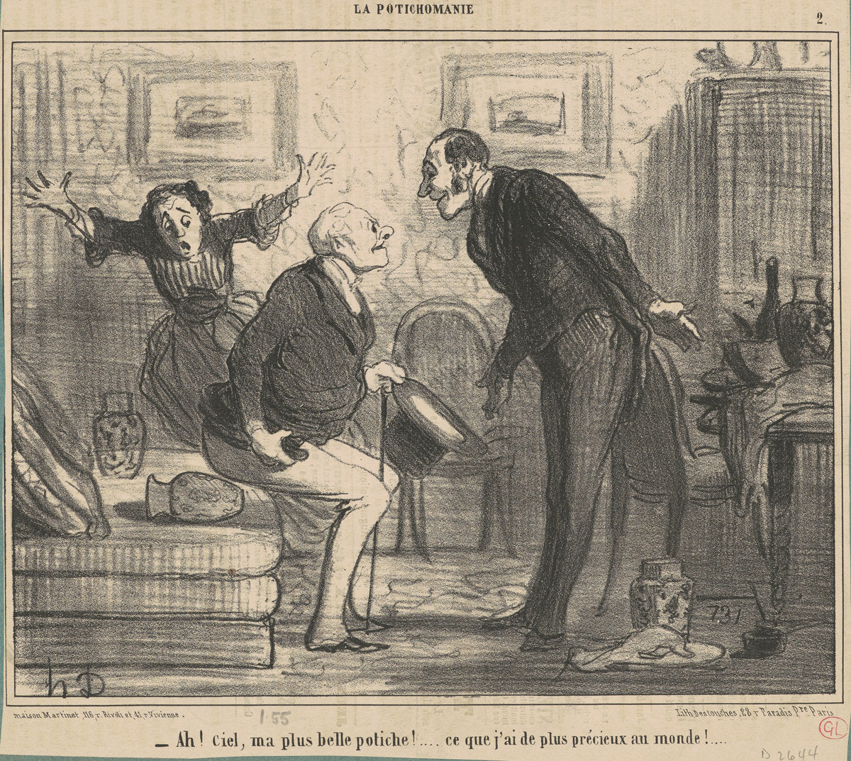 Ah! Ciel, ma plus belle potiche! ... by Honoré Daumier (French, 1808 - 1879), 16X12"(A3)Poster Print