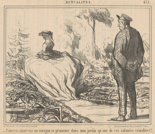 J'aimerais autant voir un ouragan ... by Honoré Daumier (French, 1808 - 1879), 16X12"(A3)Poster Print