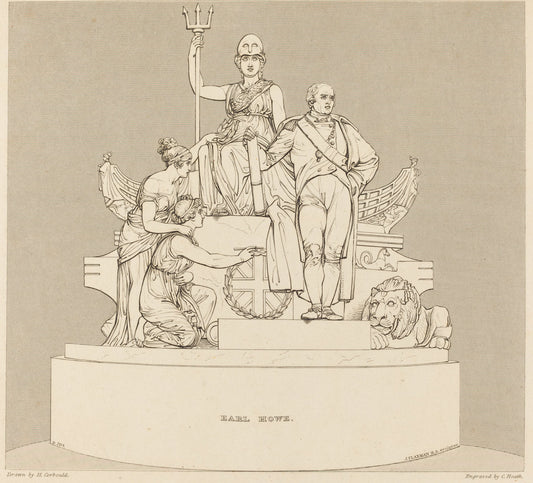 Monument to Earl Howe by Charles Heath after Henry Corbould after John Flaxman (British, 1784/1785 - 1848), 16X12"(A3)Poster Print