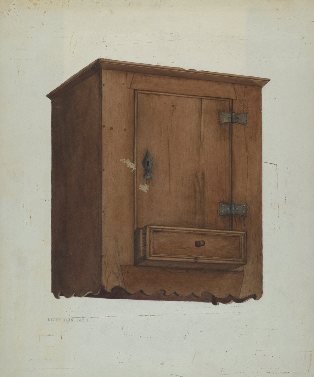 Wall Cabinet by Betty Jean Davis (American, active c. 1935), 16X12"(A3)Poster Print