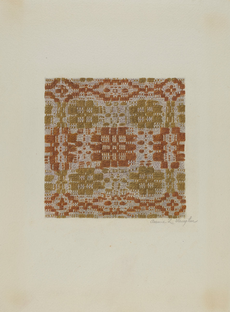 Coverlet Detail by Annie L. Vaughn (American, active c. 1935), 16X12"(A3)Poster Print