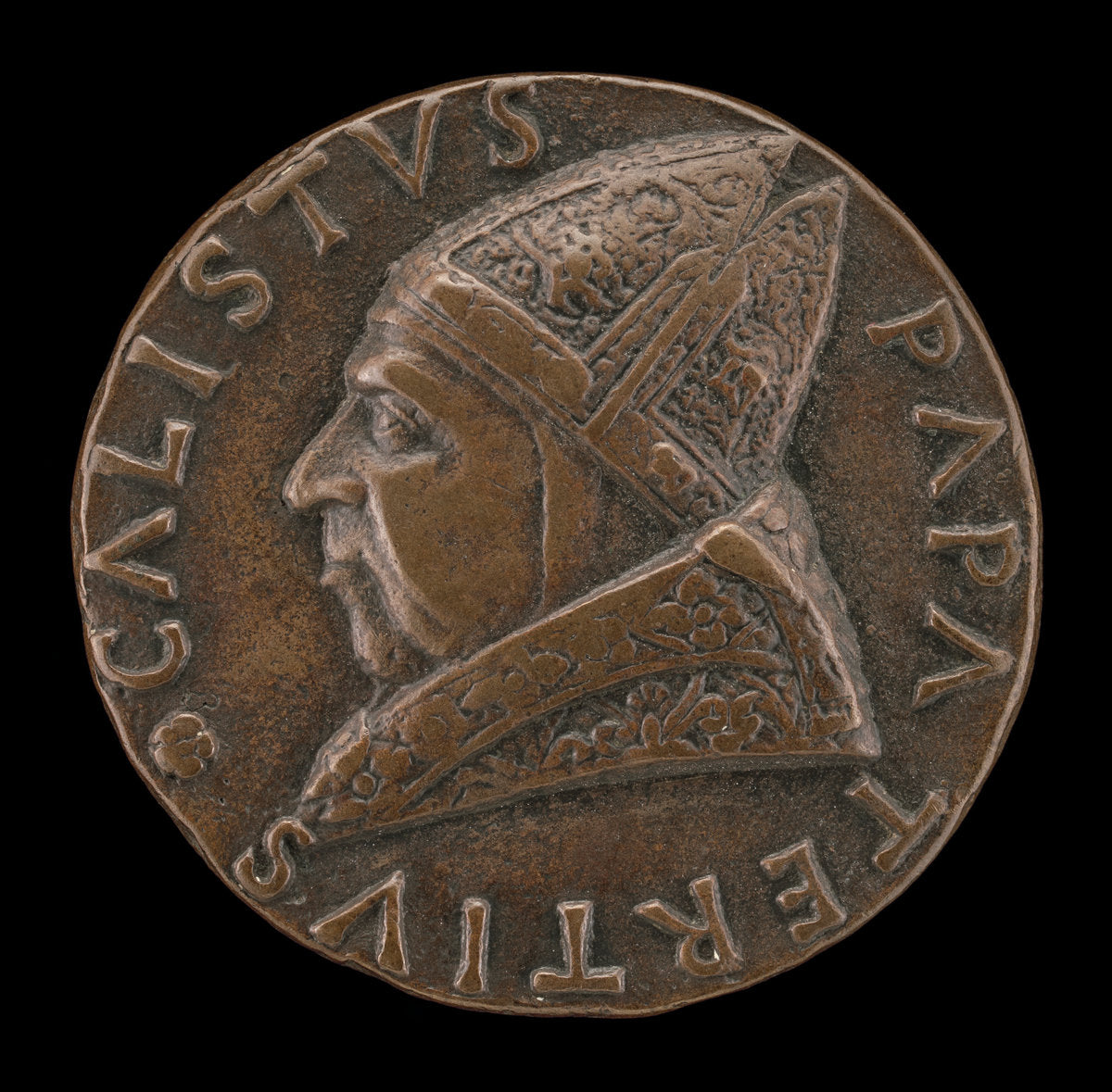 Callistus III (Alfonso de Borja, 1378-1458), Pope 1455 [obverse] by Andrea Guacialoti (Italian, 1435 - 1495), 16X12"(A3)Poster Print