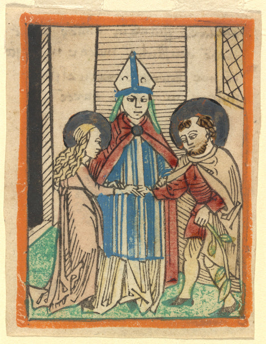 1480/1490 by German 15th Century (The Marriage of the Virgin), 16X12"(A3)Poster Print