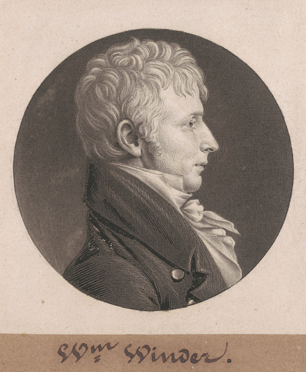 William Henry Winder by Charles B. J. Févret de Saint-Mémin (French, 1770 - 1852), 16X12"(A3)Poster Print