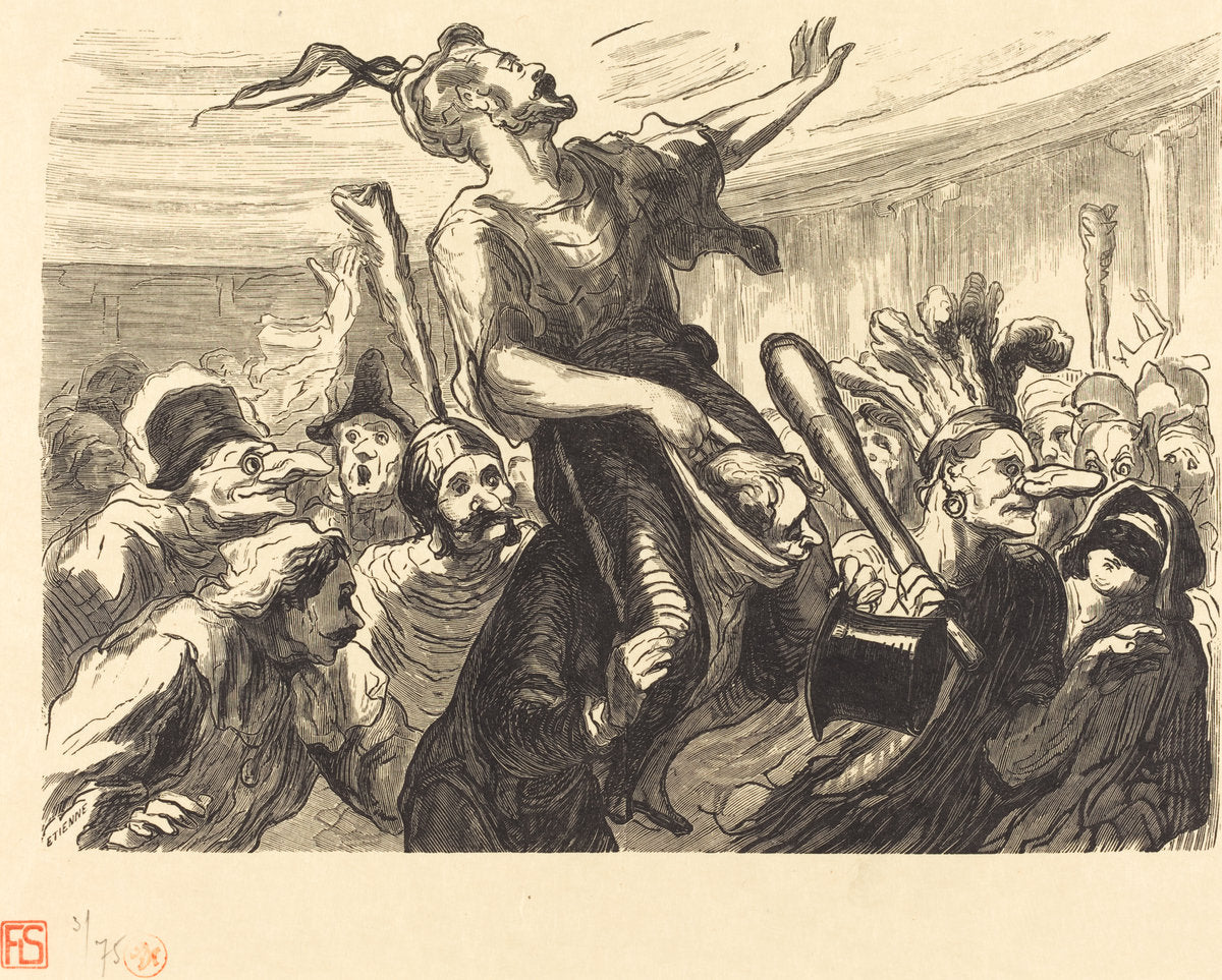 La Mi-Careme - Au bal de l'Opera by Etienne after Honoré Daumier (French, active 19th century), 16X12"(A3)Poster Print
