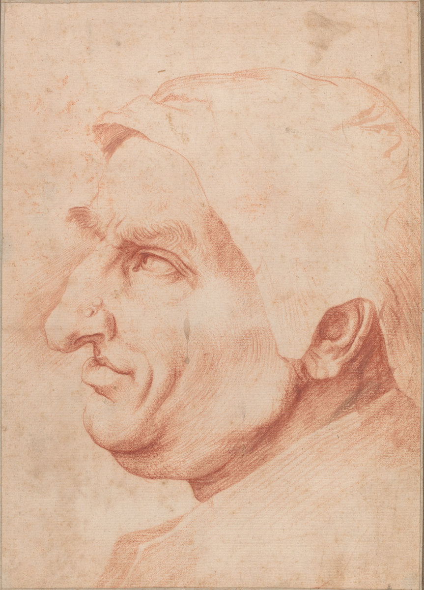 Head of a Man by Jusepe de Ribera (Spanish, 1591 - 1652), 16X12"(A3)Poster Print
