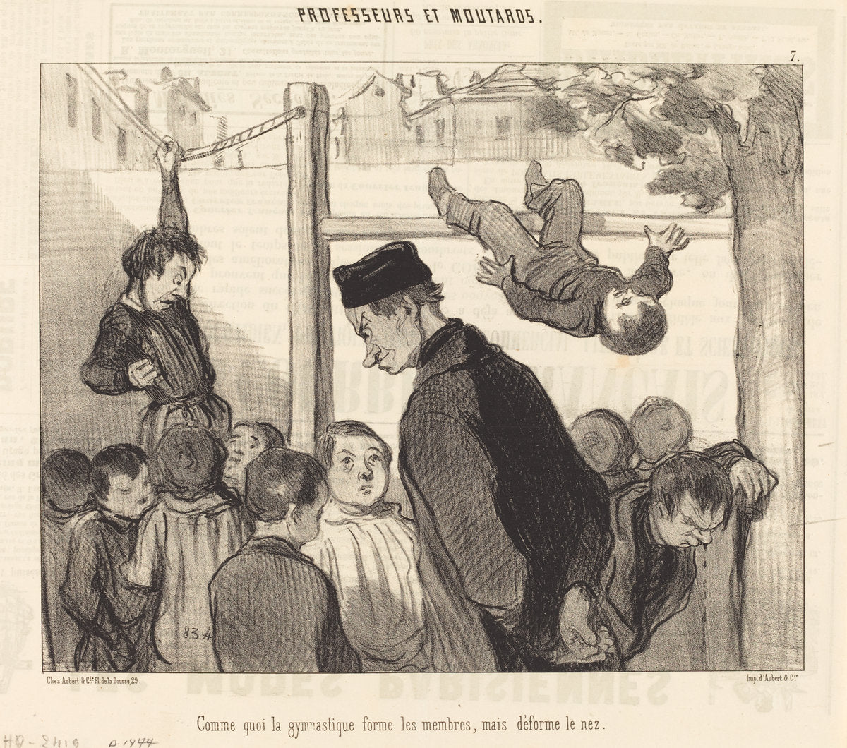 Comme quoi la gymnastique forme les membres... by Honoré Daumier (French, 1808 - 1879), 16X12"(A3)Poster Print
