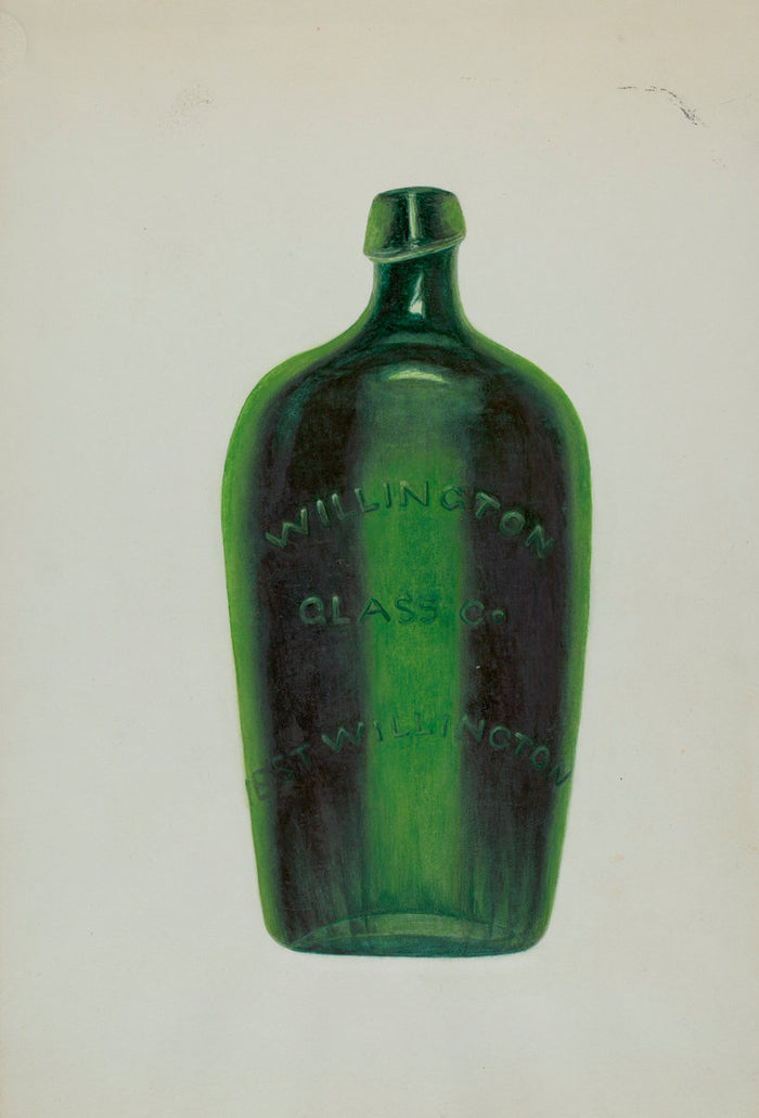 Glass Bottle by Maud M. Holme (American, active c. 1935), 16X12