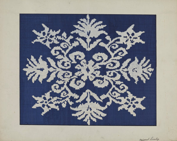 Coverlet by Margaret Linsley (American, active c. 1935), 16X12"(A3)Poster Print
