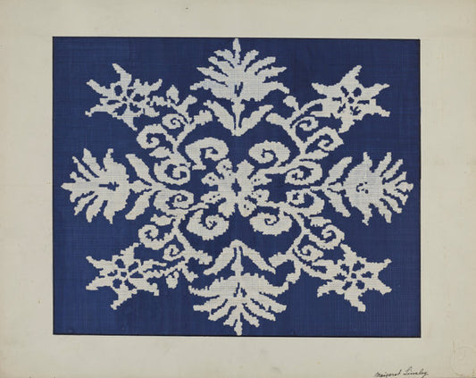 Coverlet by Margaret Linsley (American, active c. 1935), 16X12"(A3)Poster Print