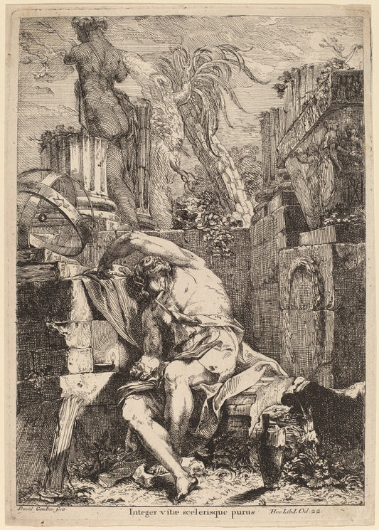 Democritus by Giovanni David (Italian, 1743 - 1790), 16X12"(A3)Poster Print