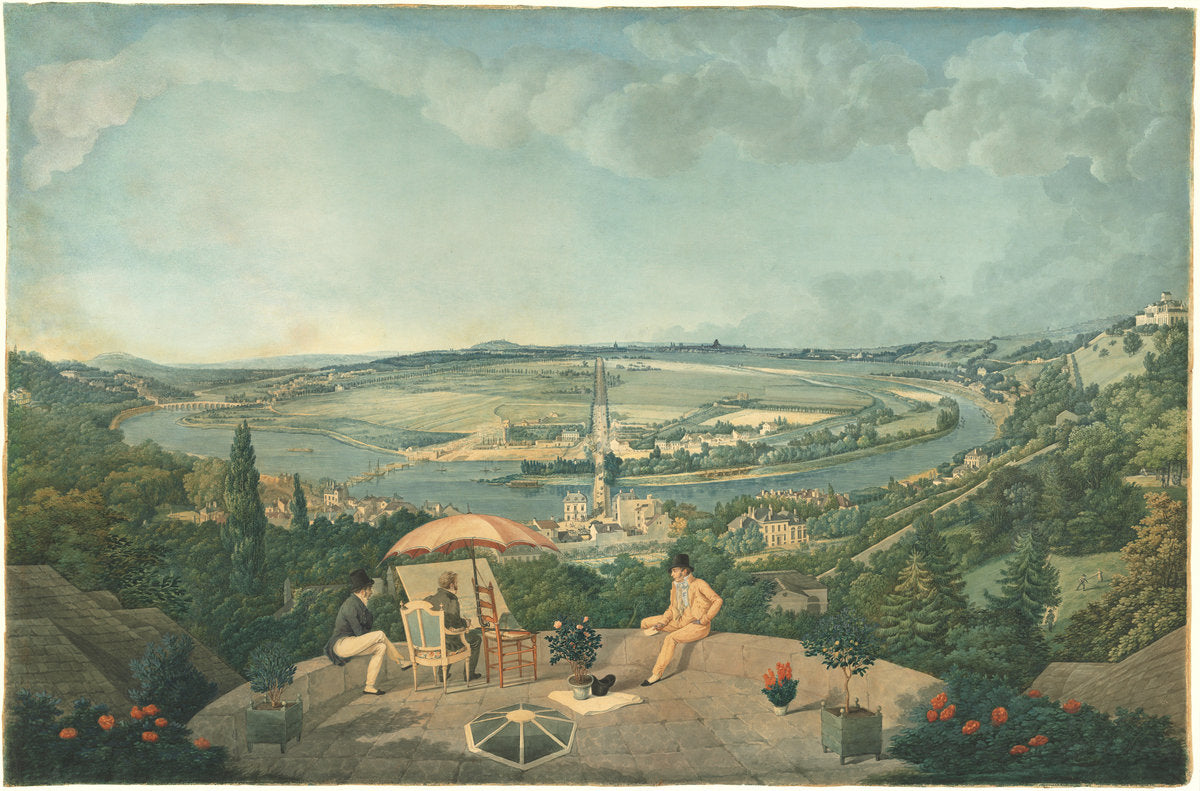 View of Paris from the Terrace of the Pavillon de Brimborion by Carle Vernet (French, 1758 - 1836), 16X12"(A3)Poster Print