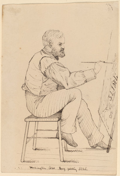 Sketch Class Series - E.W. Perry by John Quincy Adams Ward (American, 1830 - 1910), 16X12"(A3)Poster Print