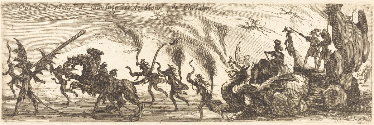 Entry of M. de Couvonge and M. de Chalabre [extra plate] by Jacques Callot (French, 1592 - 1635), 16X12"(A3)Poster Print