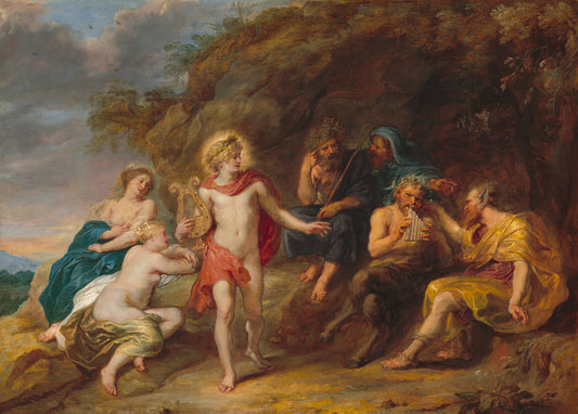 The Judgment of Midas by Jan van den Hoecke (Flemish, 1611 - 1651), 16X12"(A3)Poster Print