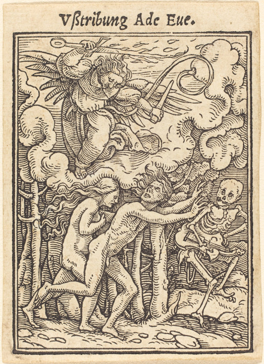 Adam and Eve Driven from Paradise by Hans Holbein the Younger (German, 1497/1498 - 1543), 16X12"(A3)Poster Print