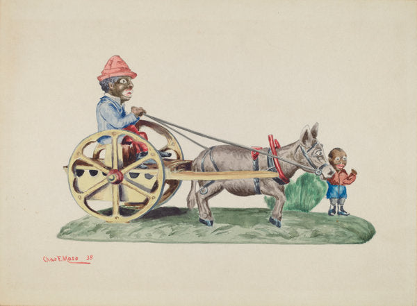 Toy Bank: Donkey Cart by Charles Moss (American, active c. 1935), 16X12"(A3)Poster Print