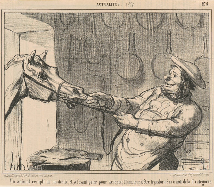 Un animal rempli de modestie... by Honoré Daumier (French, 1808 - 1879), 16X12