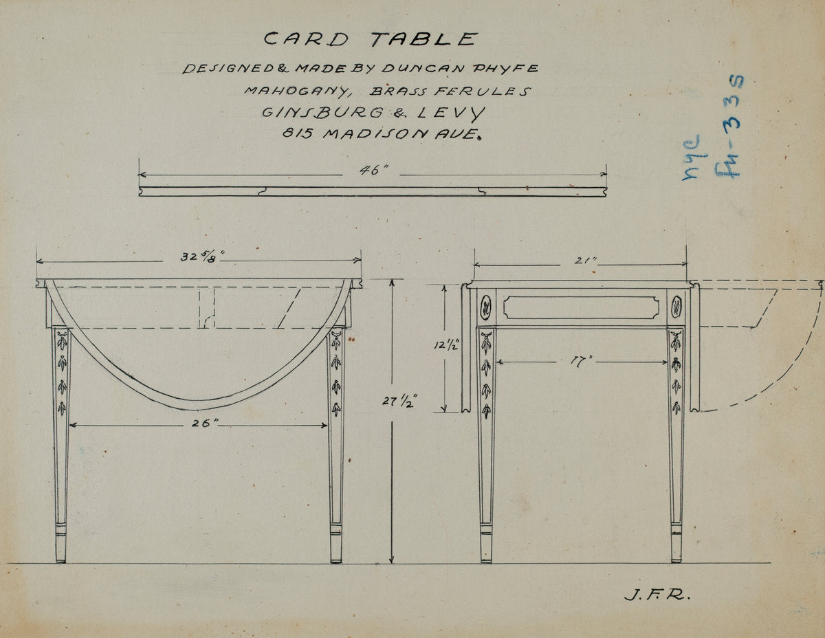 Pembroke Table by J.F. Rust (American, active c. 1935), 16X12"(A3)Poster Print