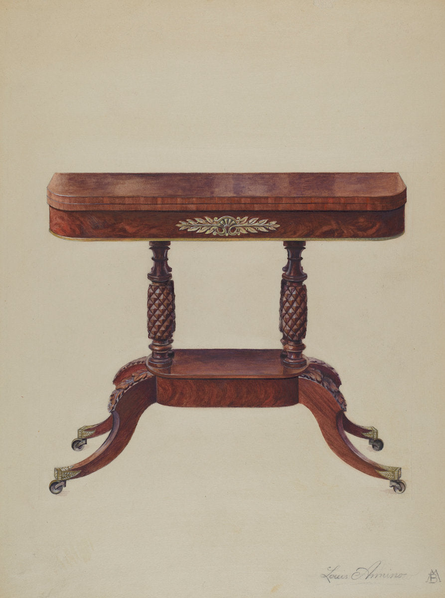 Card Table by Louis Annino (American, active c. 1935), 16X12"(A3)Poster Print