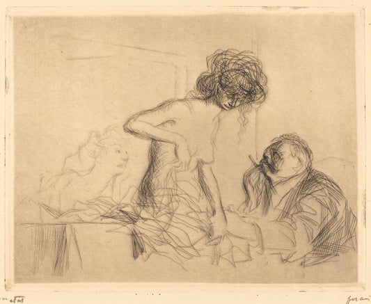 In a Private Room (first plate) by Jean-Louis Forain (French, 1852 - 1931), 16X12"(A3)Poster Print