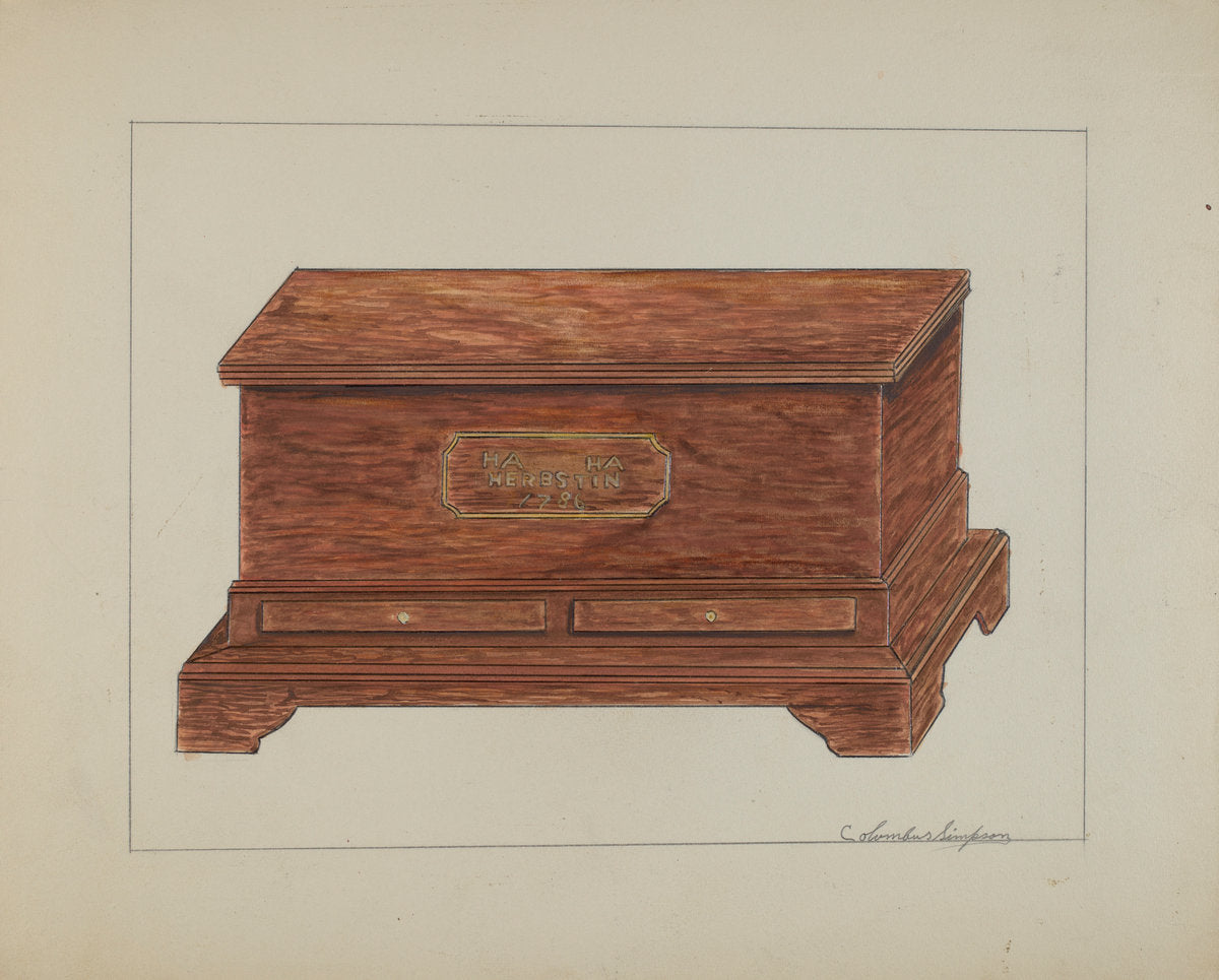 Chest by Columbus Simpson (American, active c. 1935), 16X12"(A3)Poster Print