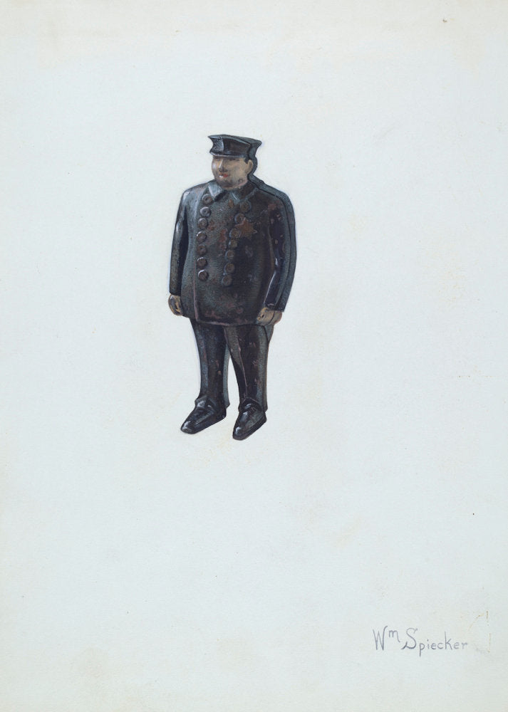 Bank: Policeman by William Spiecker (American, active c. 1935), 16X12"(A3)Poster Print