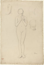 Study of a Female Nude by Edgar Degas (French, 1834 - 1917), 16X12"(A3)Poster Print