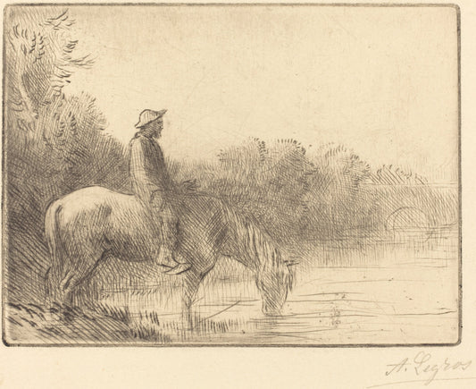 Fording a River (Le gue) by Alphonse Legros (French, 1837 - 1911), 16X12"(A3)Poster Print