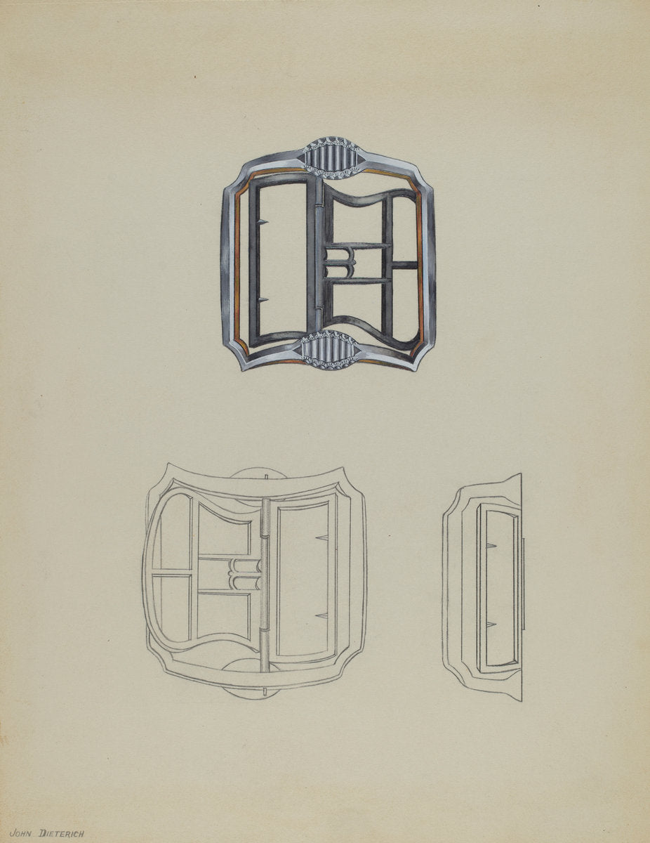 Shoe Buckles by John Dieterich (American, active c. 1935), 16X12"(A3)Poster Print