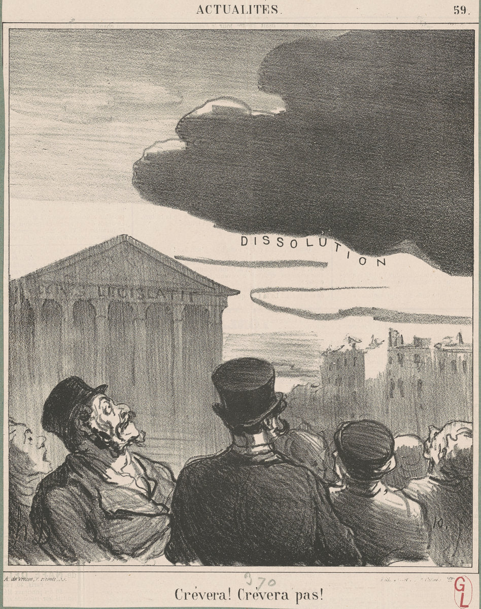 Crévera! Crévera pas! by Honoré Daumier (French, 1808 - 1879), 16X12"(A3)Poster Print