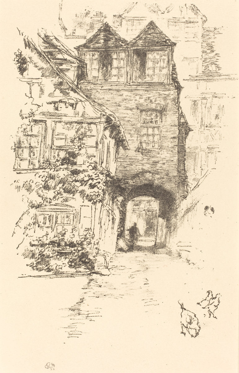 The Priest's House, Rouen by James McNeill Whistler (American, 1834 - 1903), 16X12"(A3)Poster Print