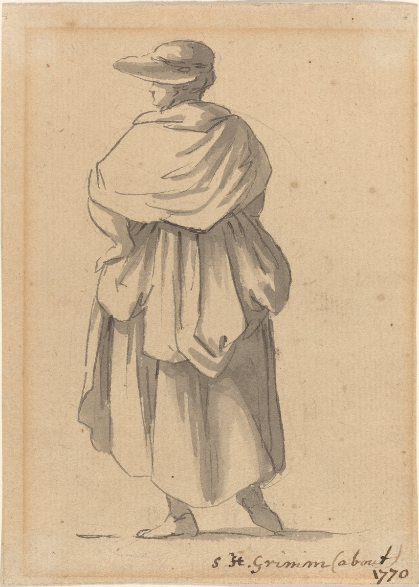 A Peasant Woman by Samuel Hieronymus Grimm (Swiss, 1733 - 1794), 16X12"(A3)Poster Print