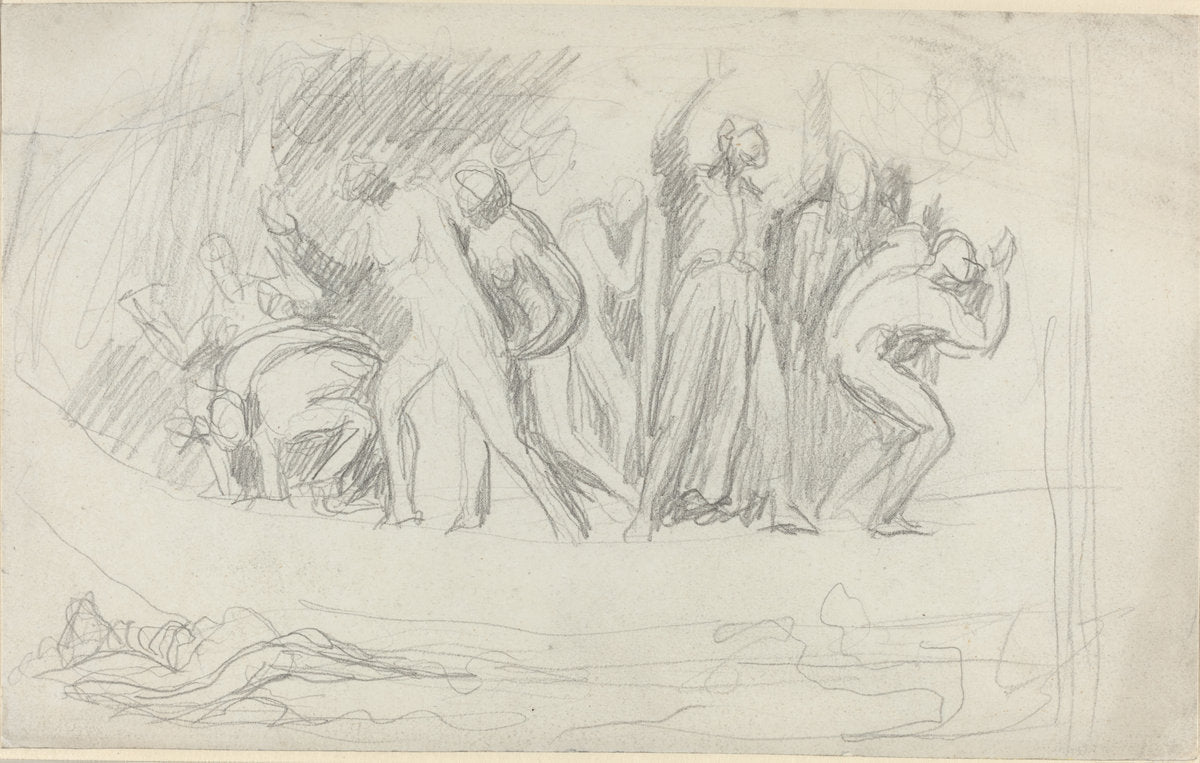 Study for "The Deluge" by George Romney (British, 1734 - 1802), 16X12"(A3)Poster Print