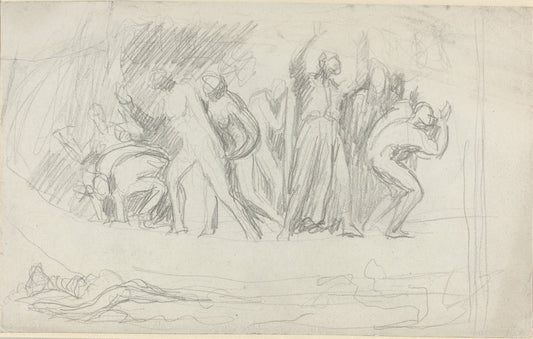 Study for "The Deluge" by George Romney (British, 1734 - 1802), 16X12"(A3)Poster Print