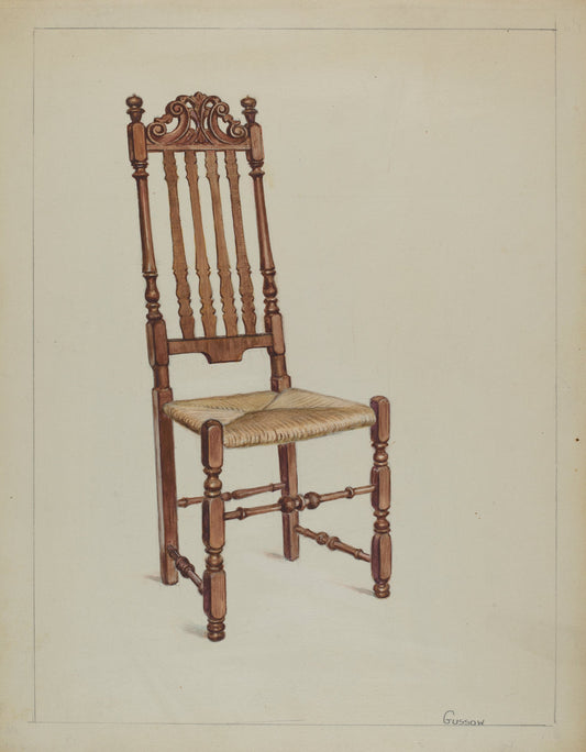 Side Chair by Bernard Gussow (American, active c. 1935), 16X12"(A3)Poster Print