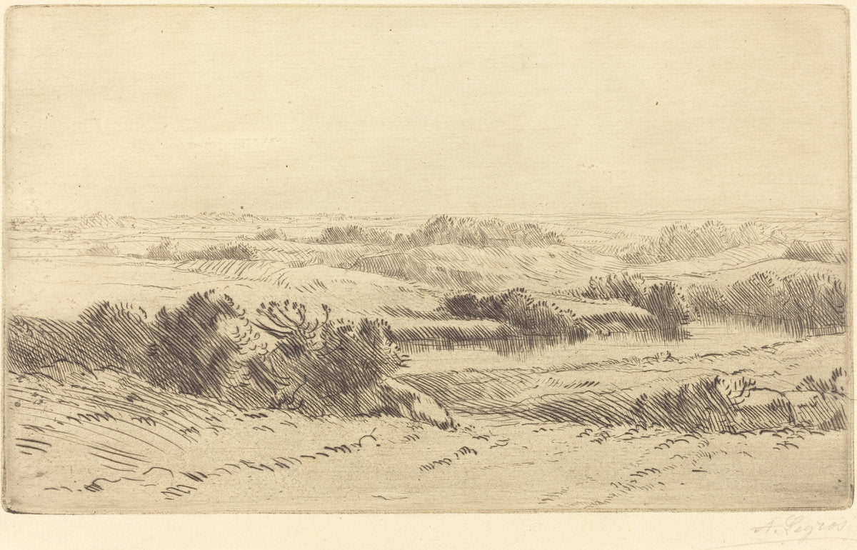 Banks of the Yanne (Les bords de la Yanne) by Alphonse Legros (French, 1837 - 1911), 16X12"(A3)Poster Print