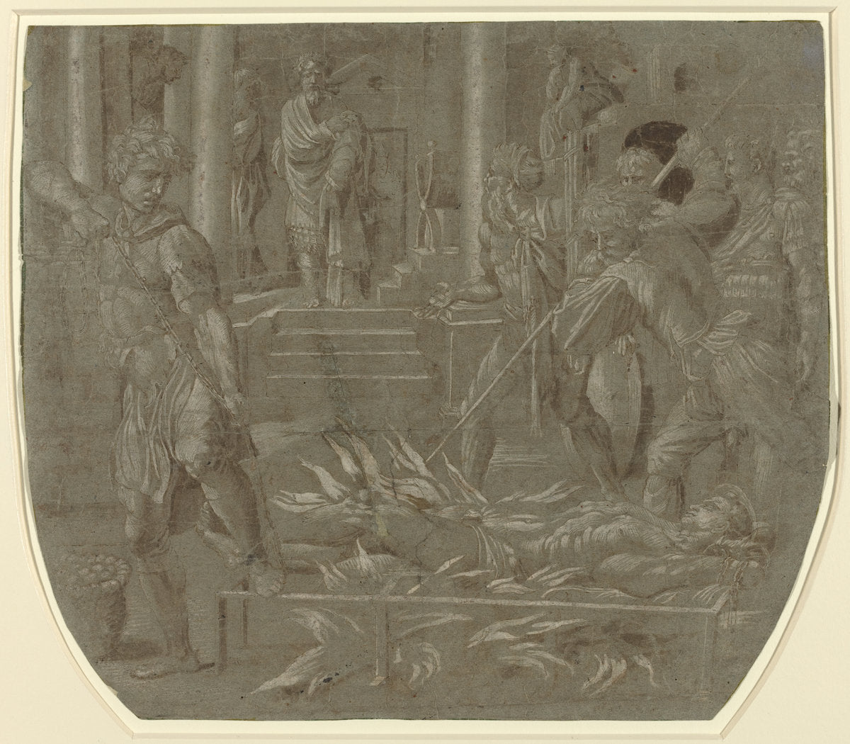16th century by Italian 16th Century (The Martyrdom of Saint Lawrence), 16X12"(A3)Poster Print