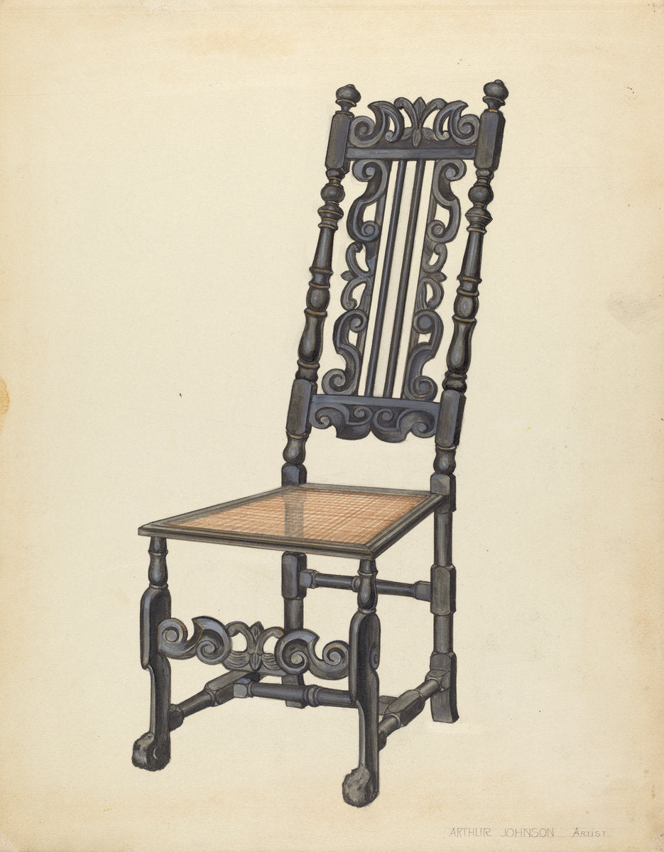 High-Back Side Chair by Arthur Johnson (American, active c. 1935), 16X12"(A3)Poster Print