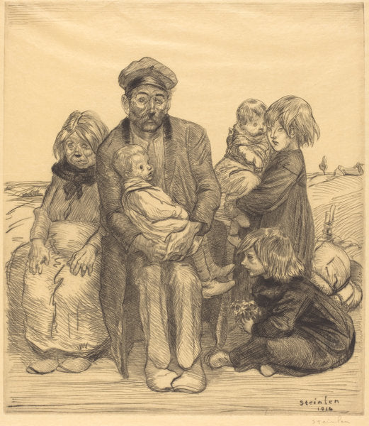 Poor People (Les pauvres gens) by Théophile Alexandre Steinlen (Swiss, 1859 - 1923), 16X12"(A3)Poster Print