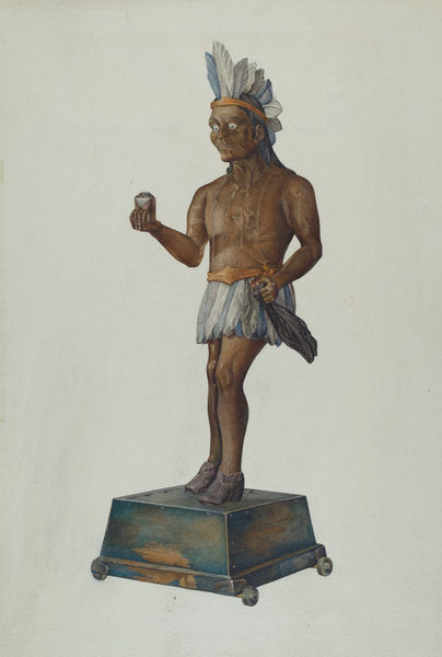 Cigar Store Indian by Victor F. Muollo (American, active c. 1935), 16X12"(A3)Poster Print